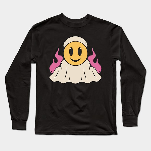 Smile Ghost Long Sleeve T-Shirt by rvlsky